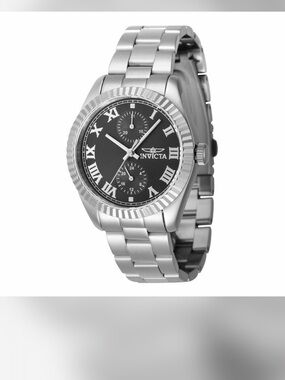 Invicta womans Silver Stainless Steel Watch with Black Dial
